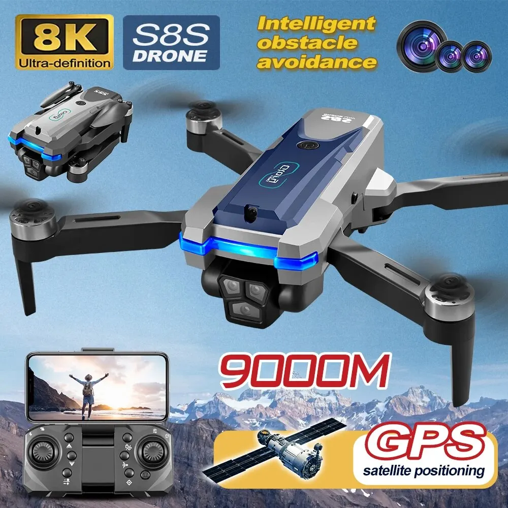Dron plegable S8S con GPS, 5G, - Drone Gimbal Brushless reseña y precio